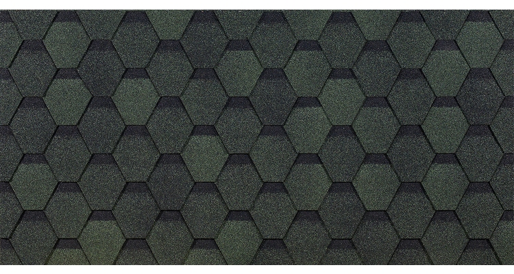 Гибкая черепица Eurasia, Шестигранник, Зелёный