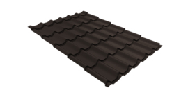 Металлочерепица классик Grand Line 0.5 PurLite Мatt RR 32 темно-коричневый