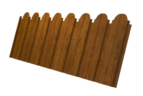 Профнастил С10B фигурный 0.45 Print-Double Elite с пленкой Golden Wood