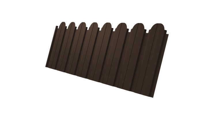 Профнастил C10B фигурный 0.5 Satin Matt с пленкой RAL 8017 шоколад