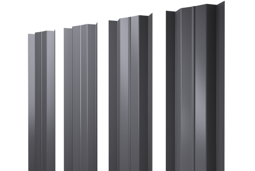 Штакетник М-образный В с прямым резом 0.5 Satin RAL 7004 сигнальный серый