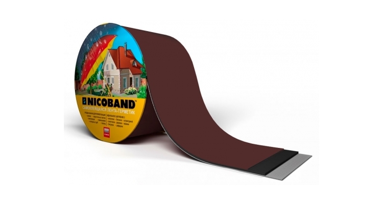 Лента герметизирующая Технониколь Nicoband самоклеящаяся 10м х 15см, коричневая