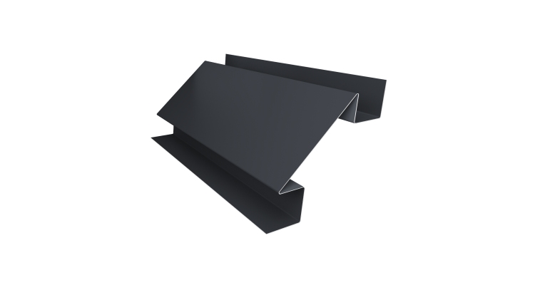 Планка угла внутреннего сложного Экобрус Grand Line 0,45 Drap TwinColor RAL 7024 мокрый асфальт (3м)