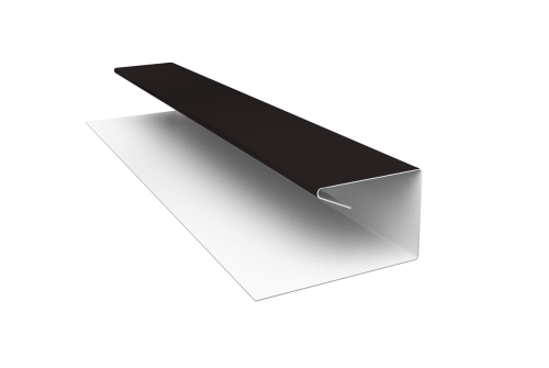 Планка П-образная завершающая сложная (КД) 0,5 Satin Matt RAL 9005 черный (3м)