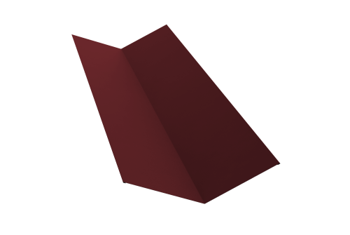 Планка ендовы верхней 145х145 0,45 PE-Double с пленкой RAL 3005 красное вино (2м)