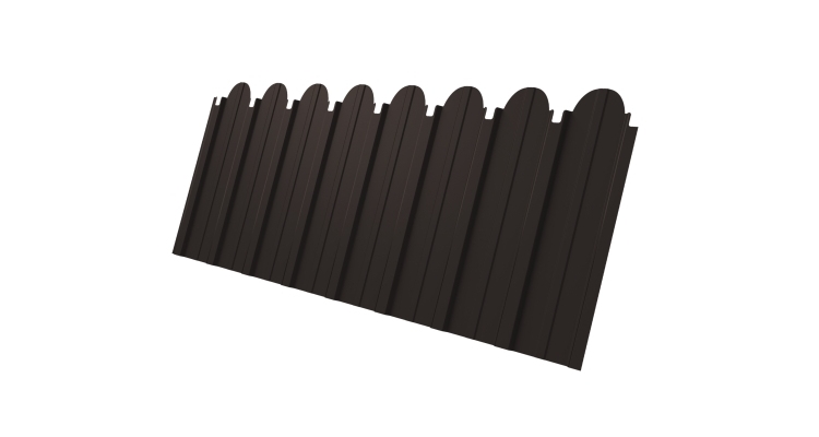 Профнастил С10A фигурный 0,5 Satin RR 32 темно-коричневый